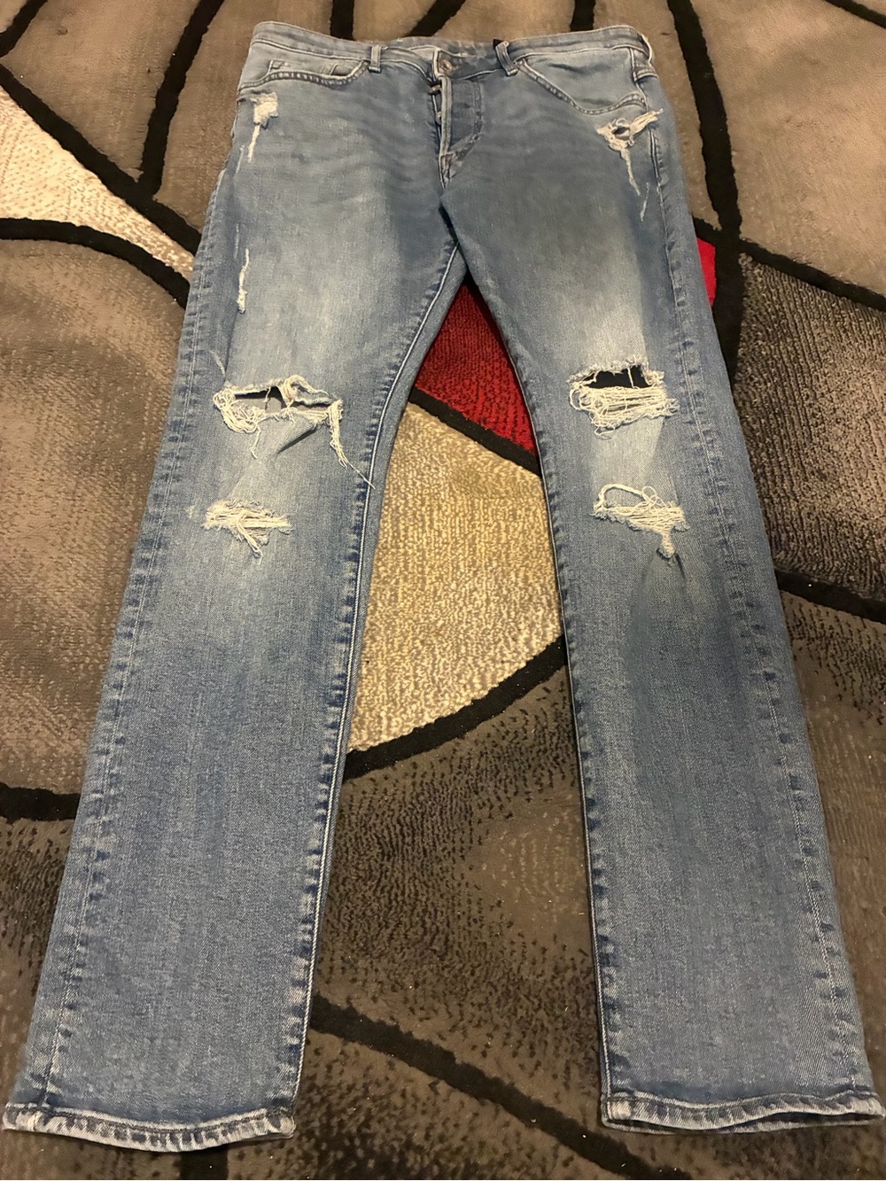 H&M Light Blue Distressed Skinny Jeans